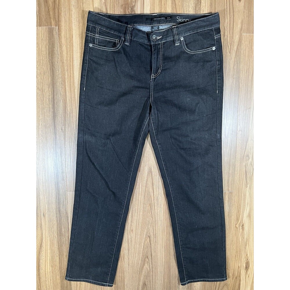Calvin Klein Womens Size 32/14 Black Skinny Jeans
